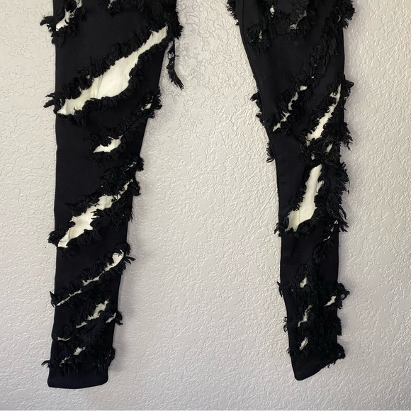 NWOT Rick Owens Black White Distressed Jeans Gethsemane F/W 21 - Picture 6 of 13